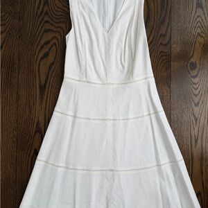 Theory White V-Neck Mini Dress